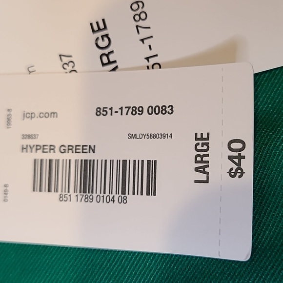 Liz Claiborne Womens V Neck Short Sleeve Blouse Hyper Green Size Large - Picture 7 of 14